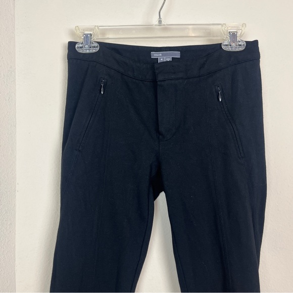 VINCE. Black Ponte Stretch Knit Skinny Pants 4 SMALL Fitted Zipper - Picture 3 of 6